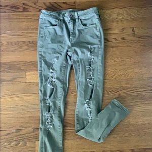olive high rise jeggings